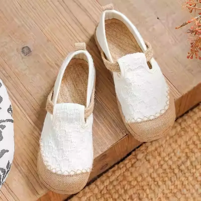 24 Summer NUEVO Old Beijing Linen Laber Style Ettnic Style Story Fragance Fragance Fishing Man Smase Shoes Students
