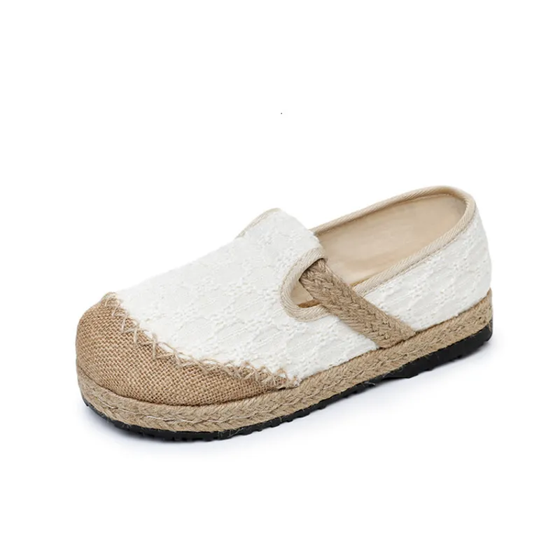 24 Summer NUEVO Old Beijing Linen Laber Style Ettnic Style Story Fragance Fragance Fishing Man Smase Shoes Students