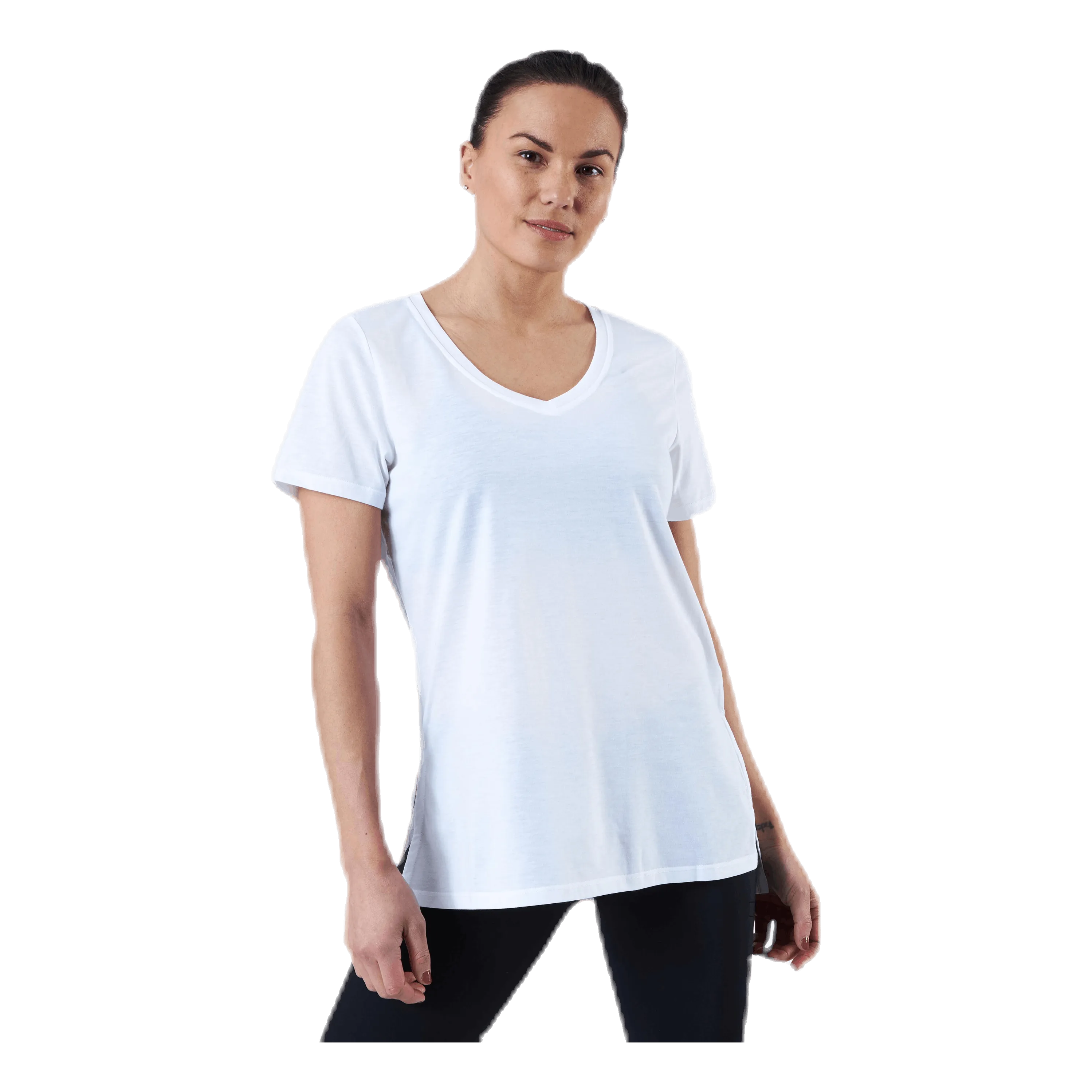2xu URBAN V Neck Hi Low Tee White