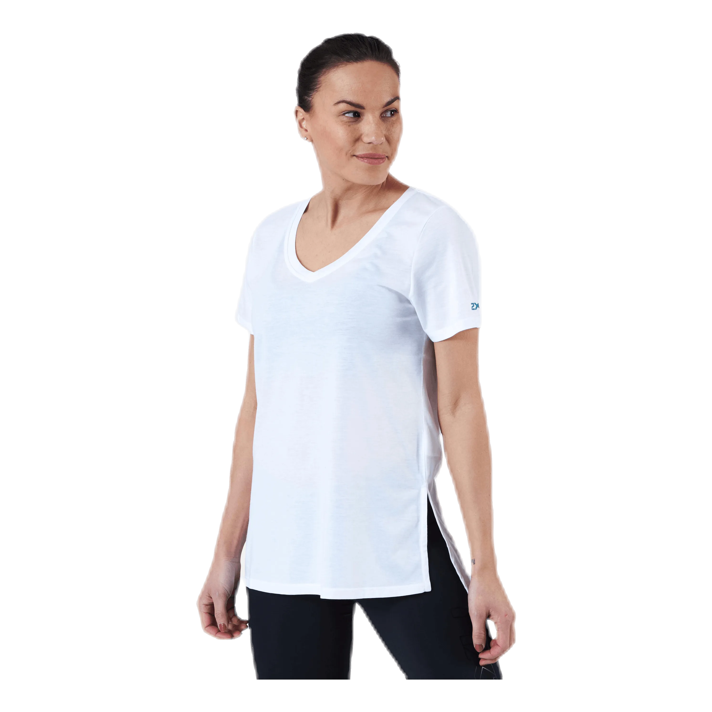 2xu URBAN V Neck Hi Low Tee White