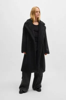 Abrigo cruzado oversize fit en imitación de piel