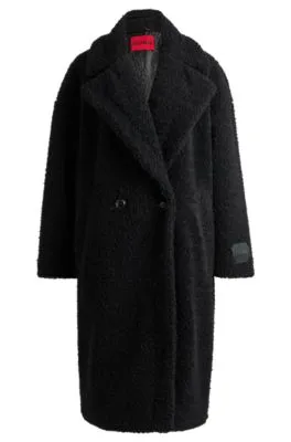 Abrigo cruzado oversize fit en imitación de piel
