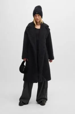 Abrigo cruzado oversize fit en imitación de piel