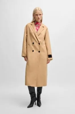 Abrigo largo oversize fit con cierre cruzado