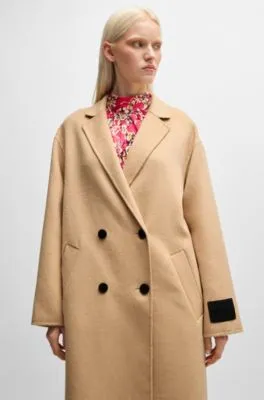 Abrigo largo oversize fit con cierre cruzado