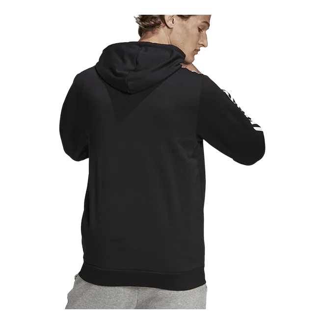 Adidas 3 Stripe Ft Zip Hoodie Tall Black / White