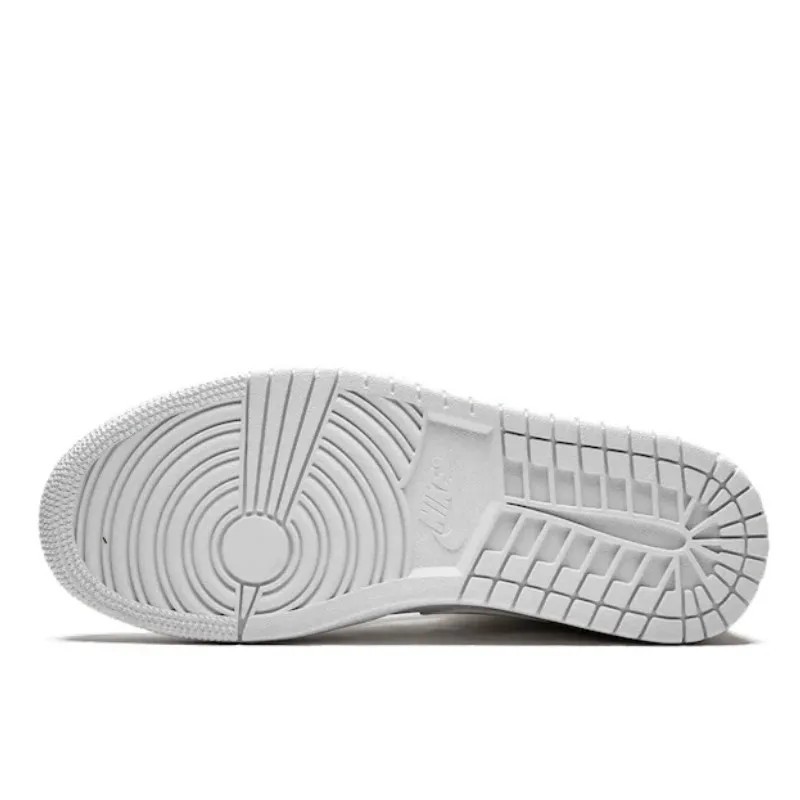 Air Jordan 1 Mid Triple White Patent Swoosh