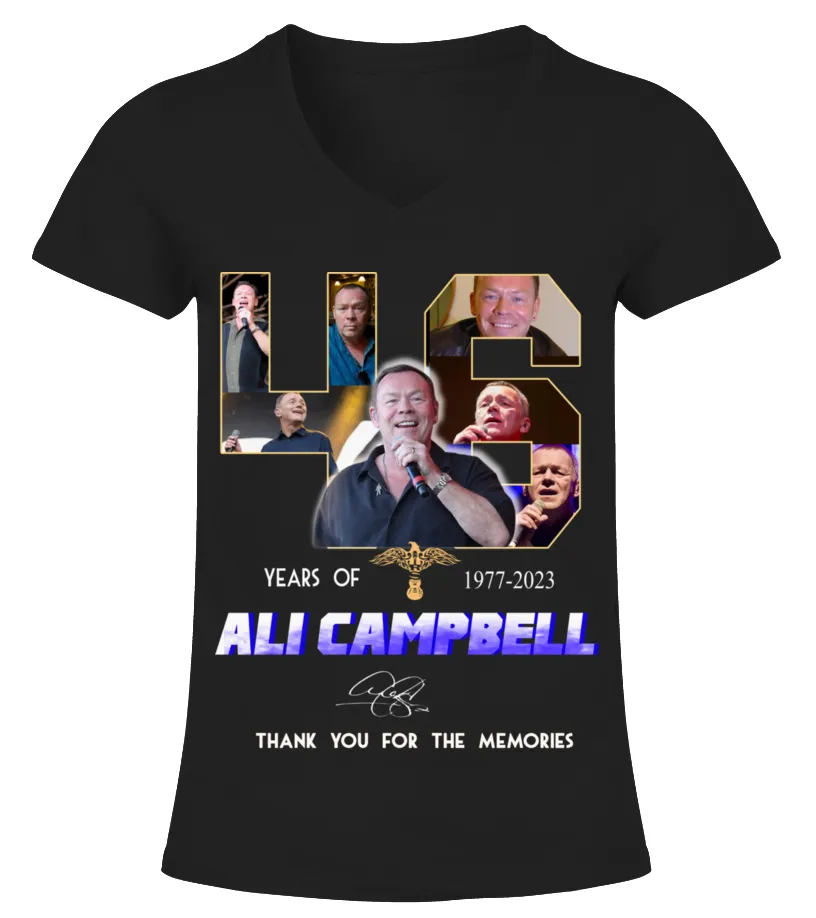 ALI CAMPBELL 46 YEARS OF 19772023 CAMISETA CUELLO PICO MUJER