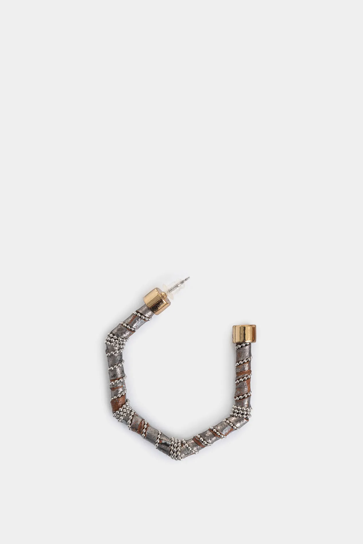Aretes Danika de cuero y zamac para mujer hexágono