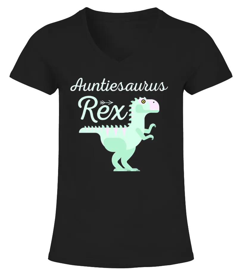 AUNTIESAURUS REX DINOSAUR TSHIRTS CAMISETA CUELLO PICO MUJER