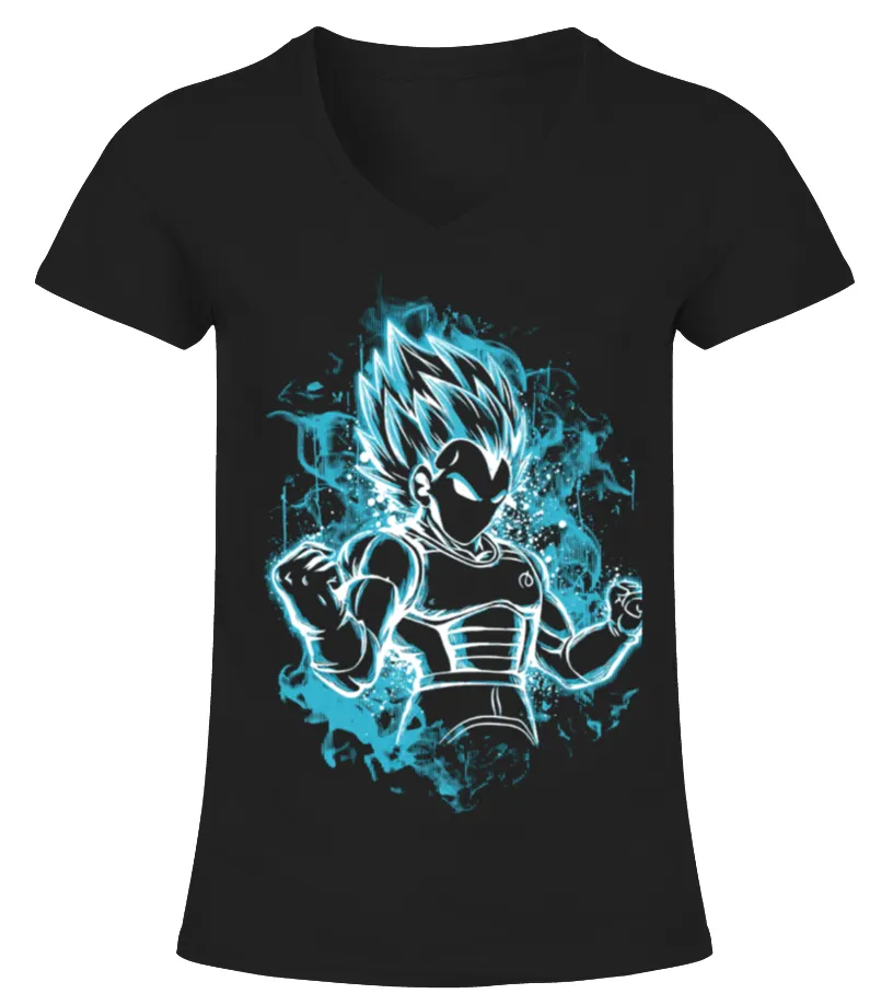 BADASS VEGETA SAIYAN BLUE TSHIRT CAMISETA CUELLO PICO MUJER