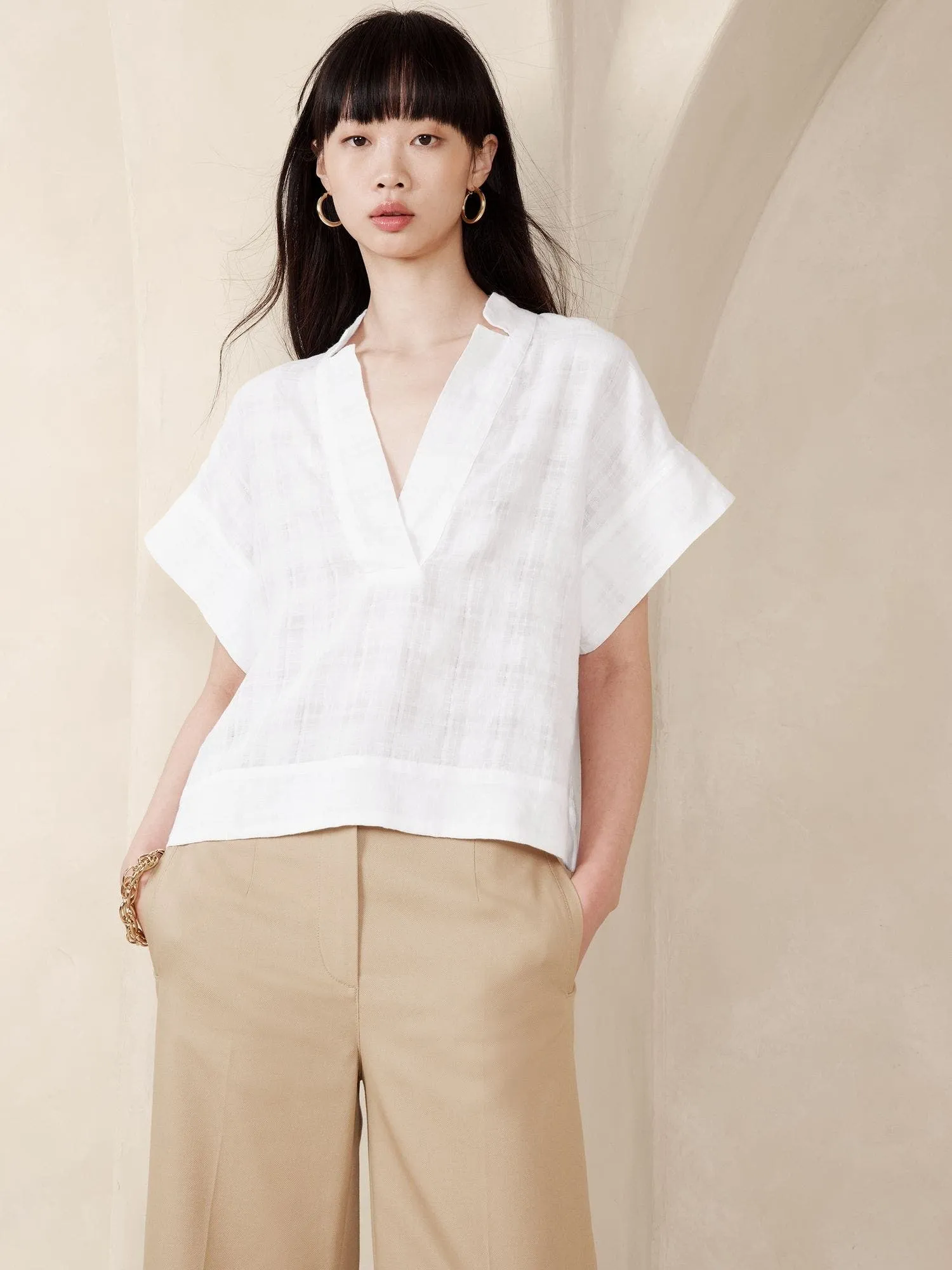 BANANA REPUBLIC BLUSA MUJER LINOALGODOÓN LAUREL