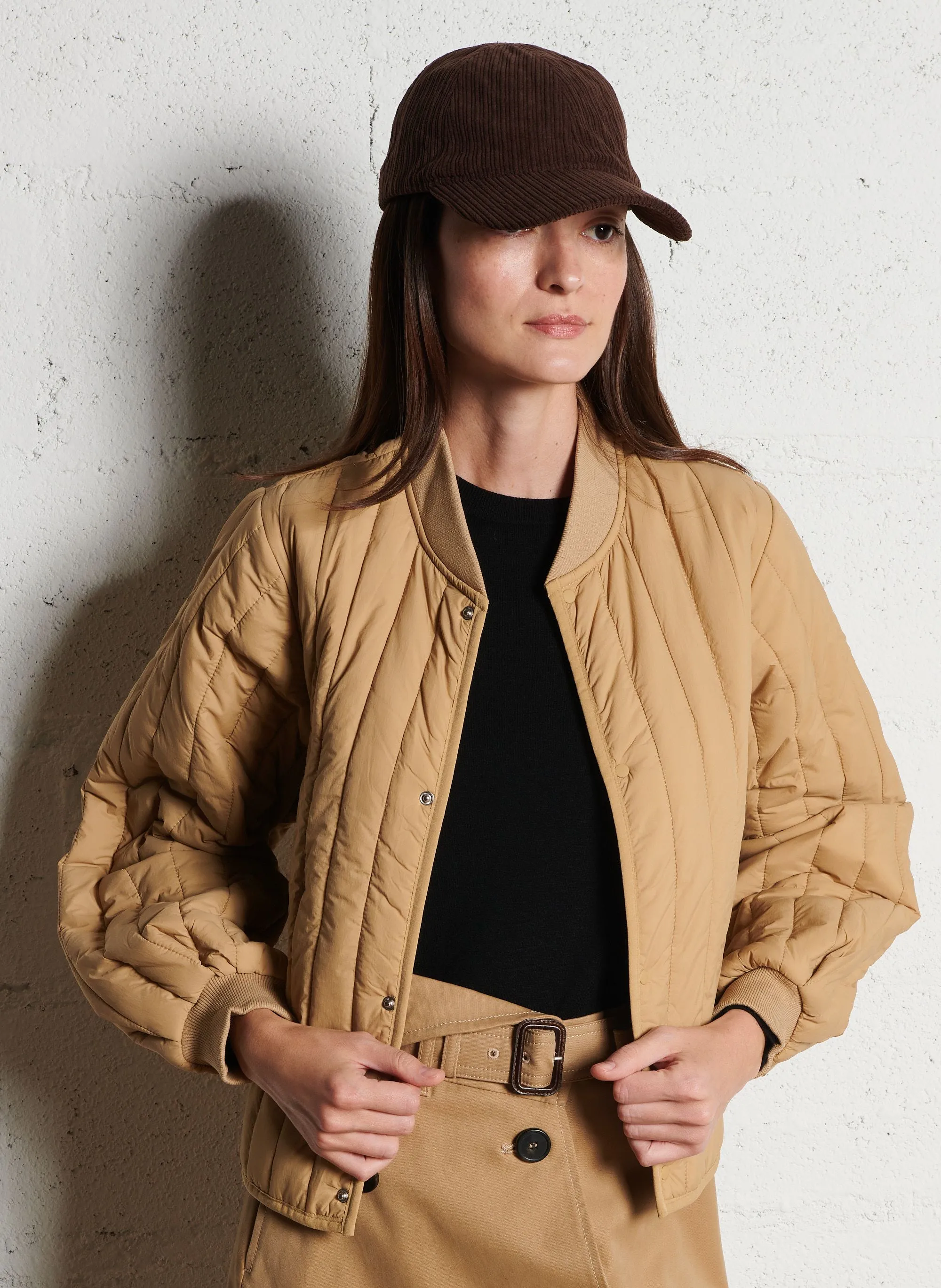BANJA  CHAQUETA RECTA CON CUELLO TEDDY EN BEIGE
