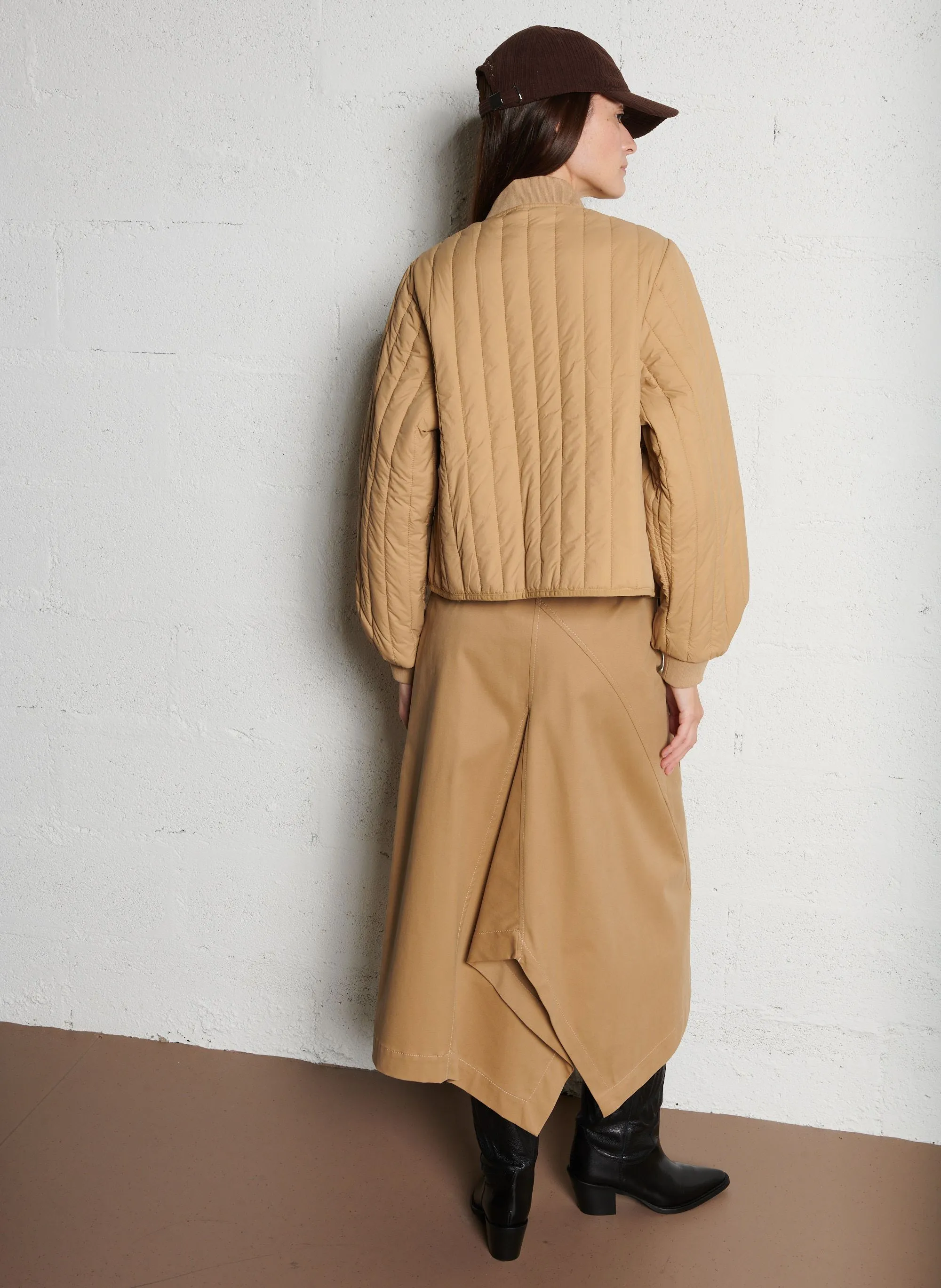 BANJA  CHAQUETA RECTA CON CUELLO TEDDY EN BEIGE