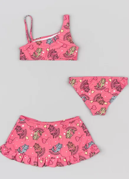 Bikini+ Pareo Niña Unicornio Losan