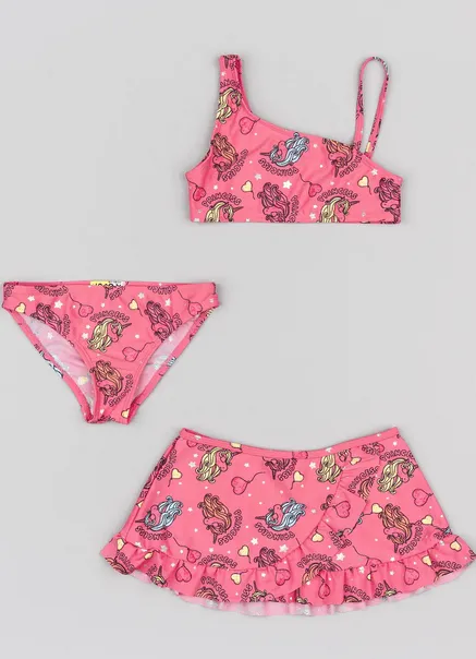 Bikini+ Pareo Niña Unicornio Losan