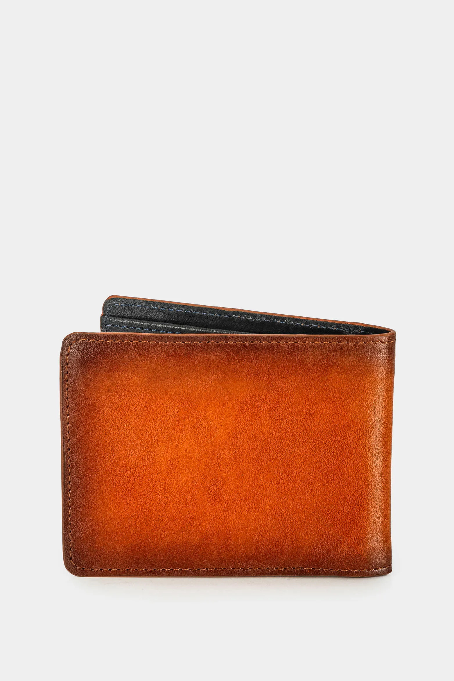 Billetera grosella de cuero para hombre vintage