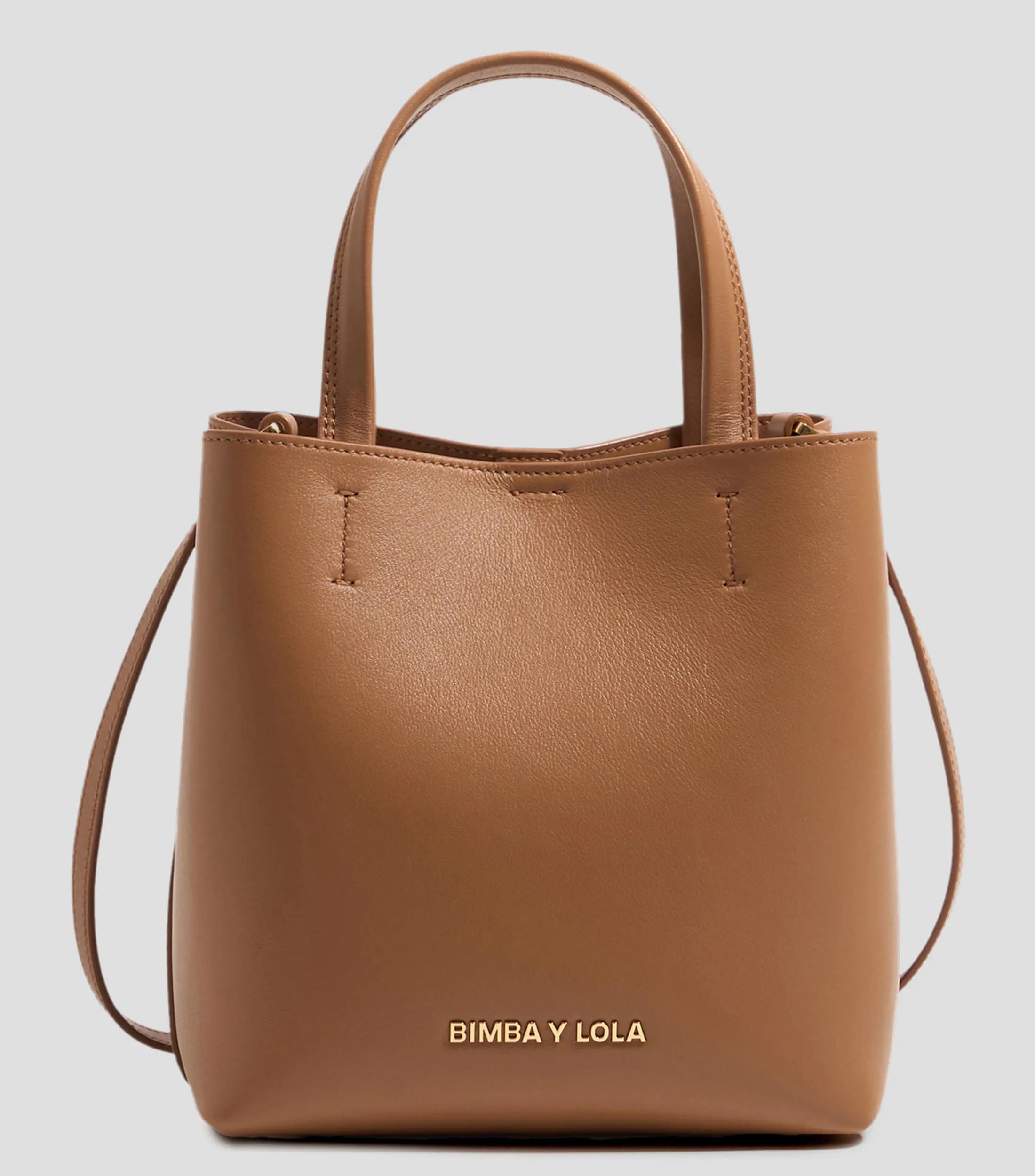 Bimba y Lola Bolso tote miel en piel Chihuahua Mujer