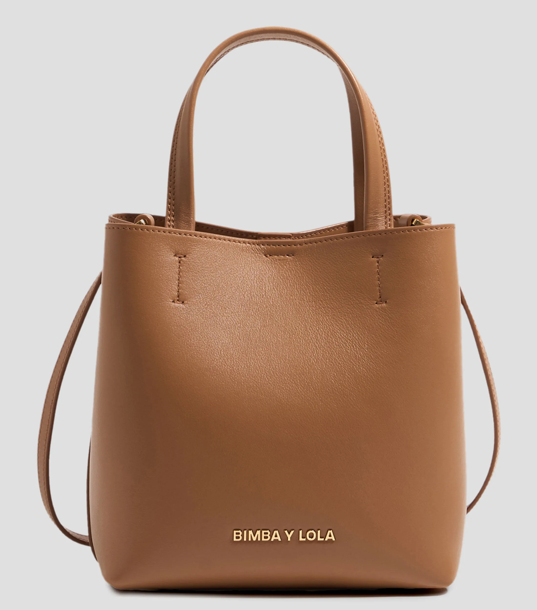 Bimba y Lola Bolso tote miel en piel Chihuahua Mujer