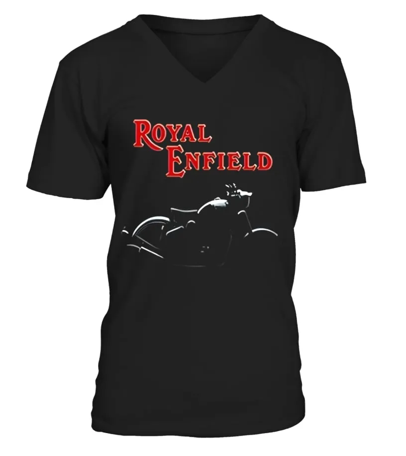 BK 013.Royal Enfield Camiseta cuello en V Unisex