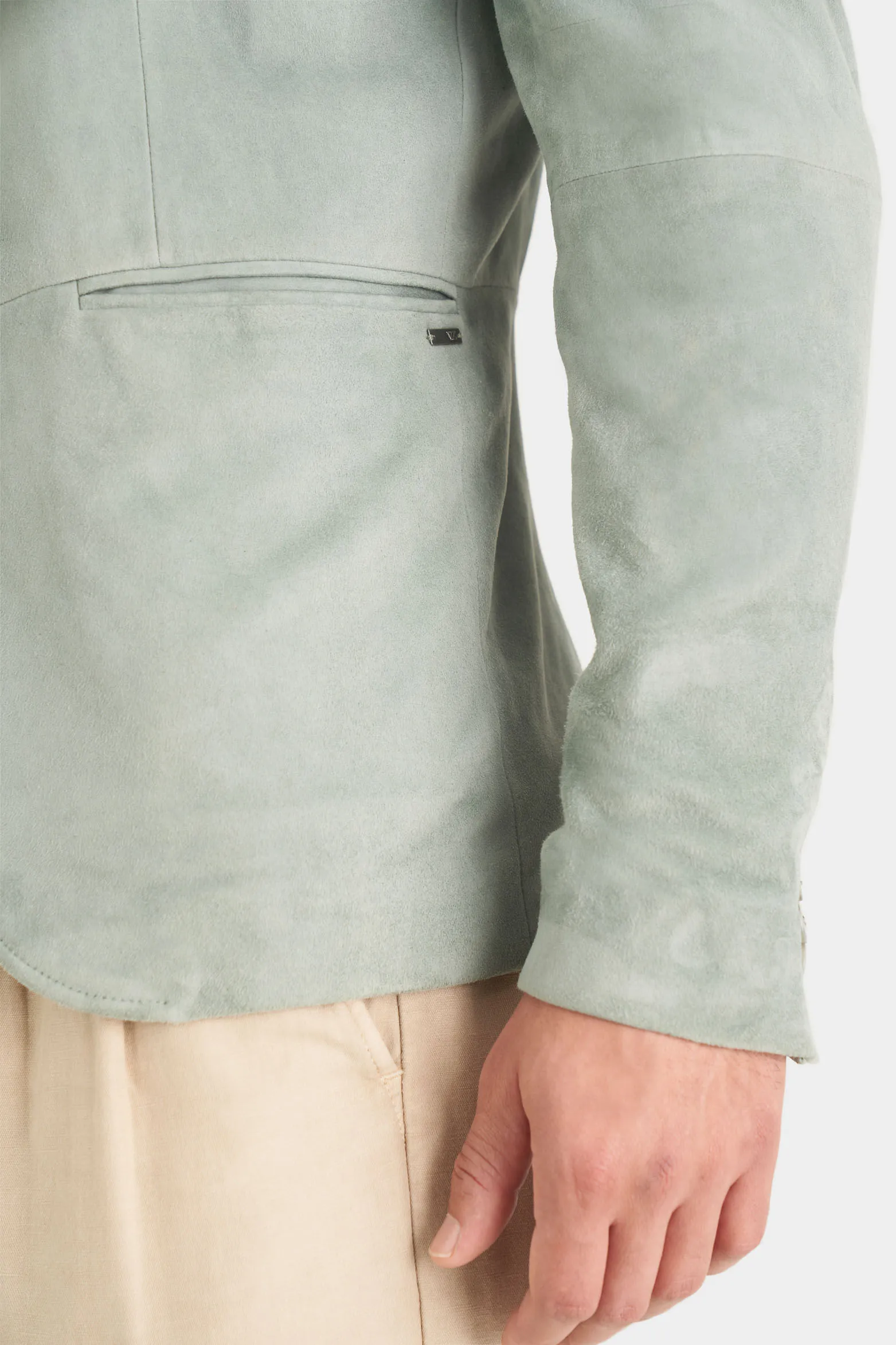Blazer niger de gamuza para hombre fit semi ajustado