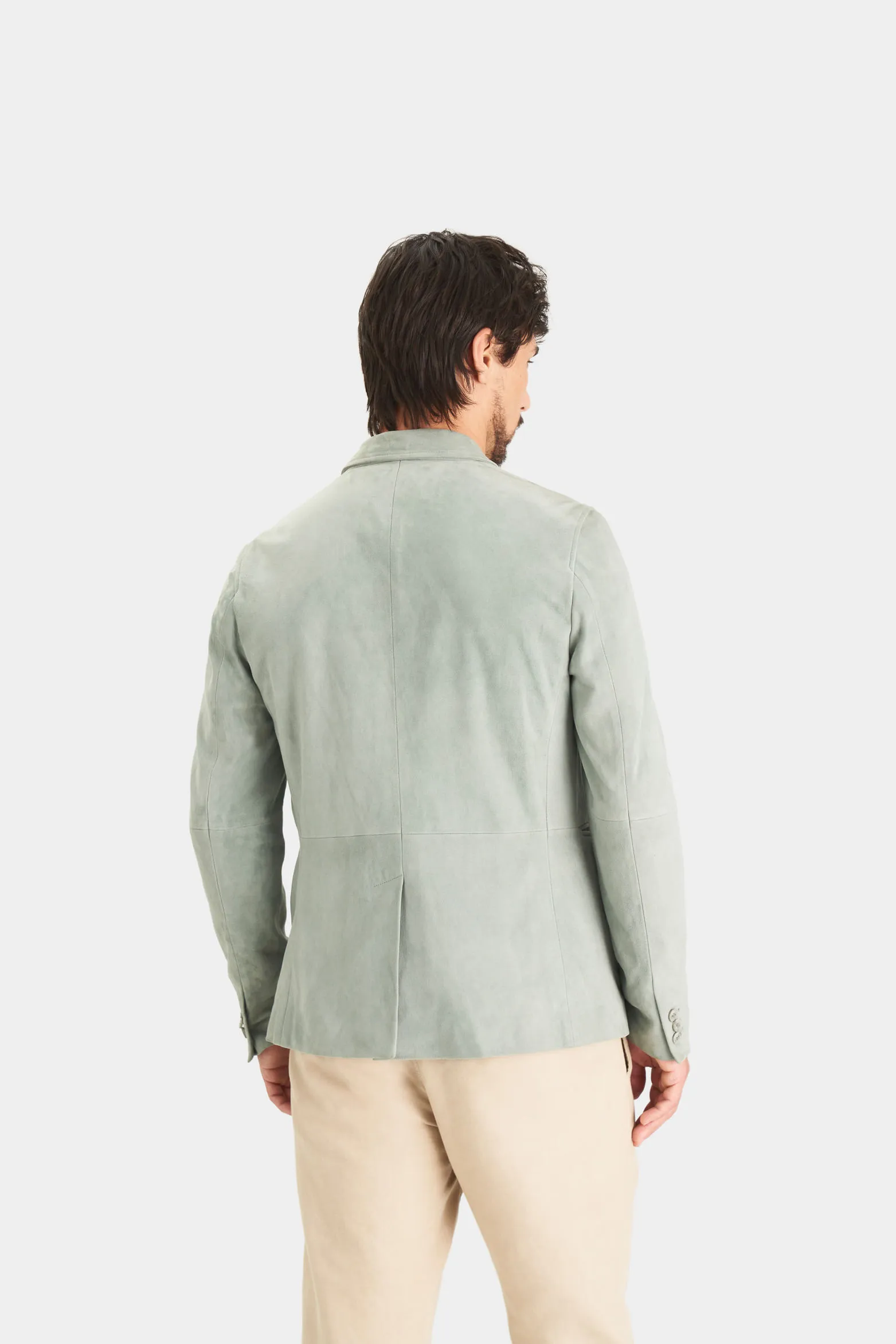 Blazer niger de gamuza para hombre fit semi ajustado