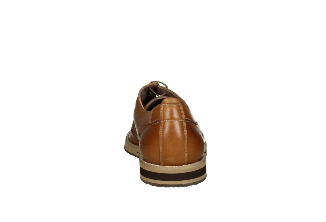 Blucher Piel Cuero Pala Vega y Lados Calados Cu#a Marron/bei