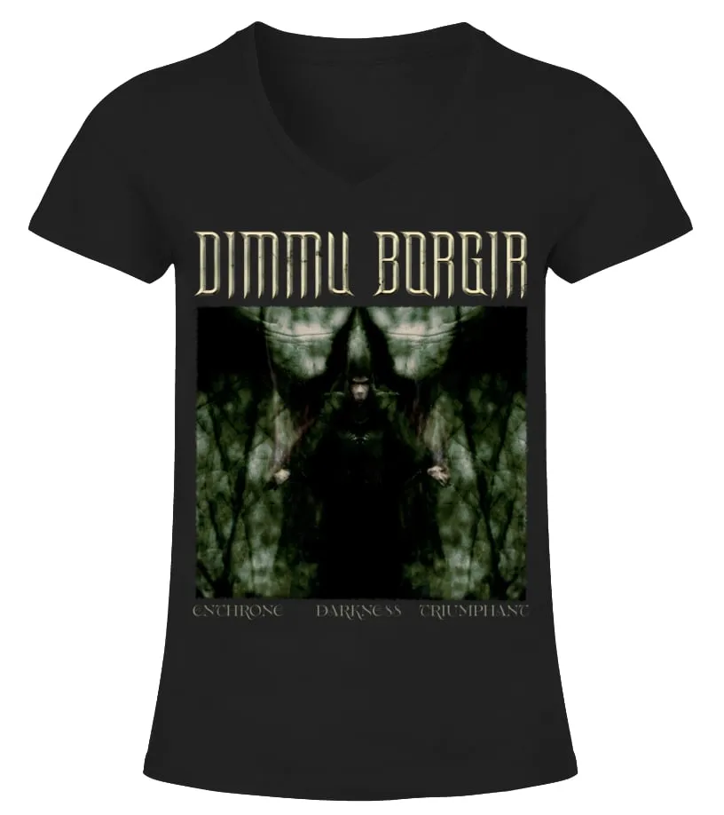 BM100  DIMMU BORGIR  ENTHRONE DARKNESS TRIUMPHANT  BK CAMISETA CUELLO PICO MUJER