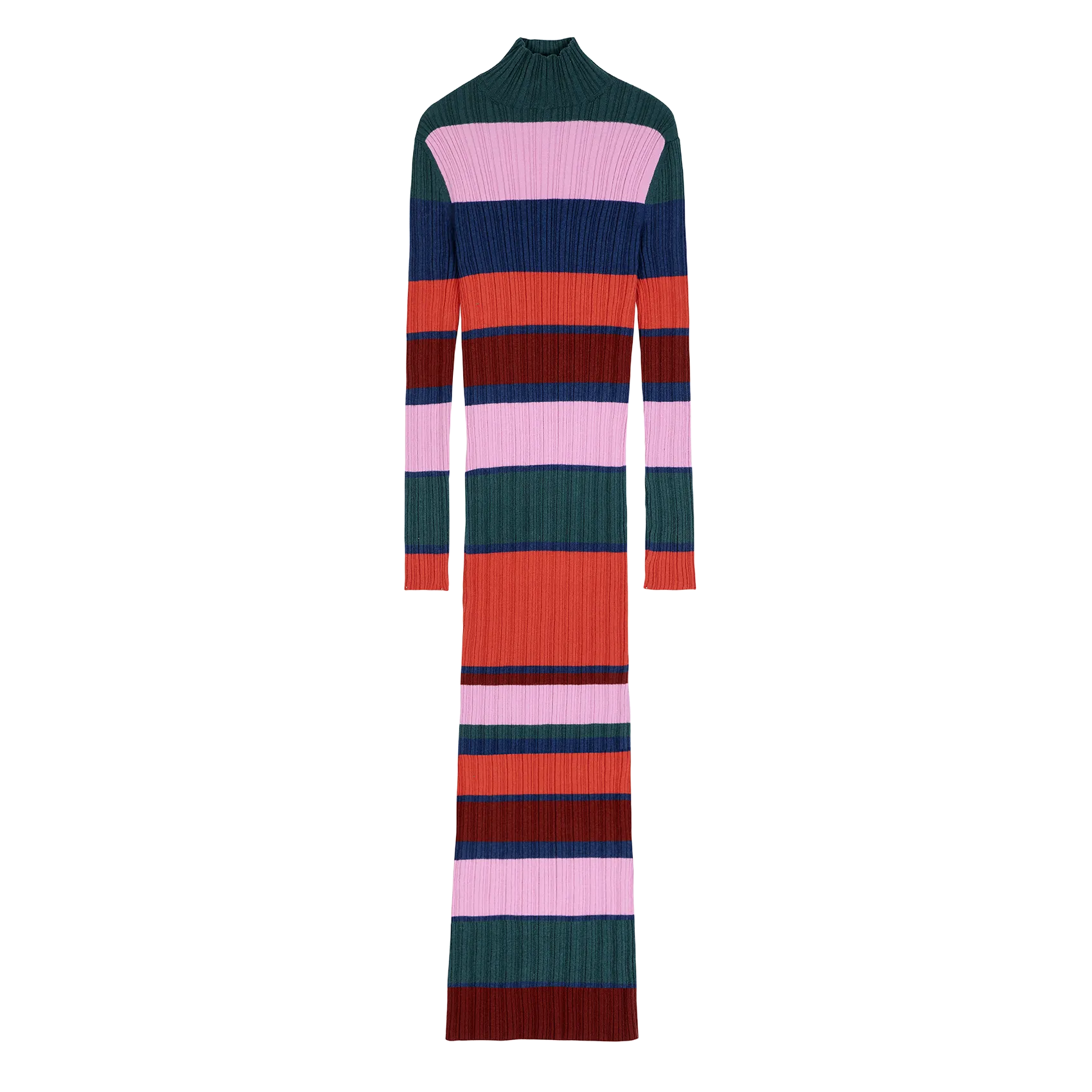 BOBO CHOSES Vestido largo con cuello alto y rayas en multicolor