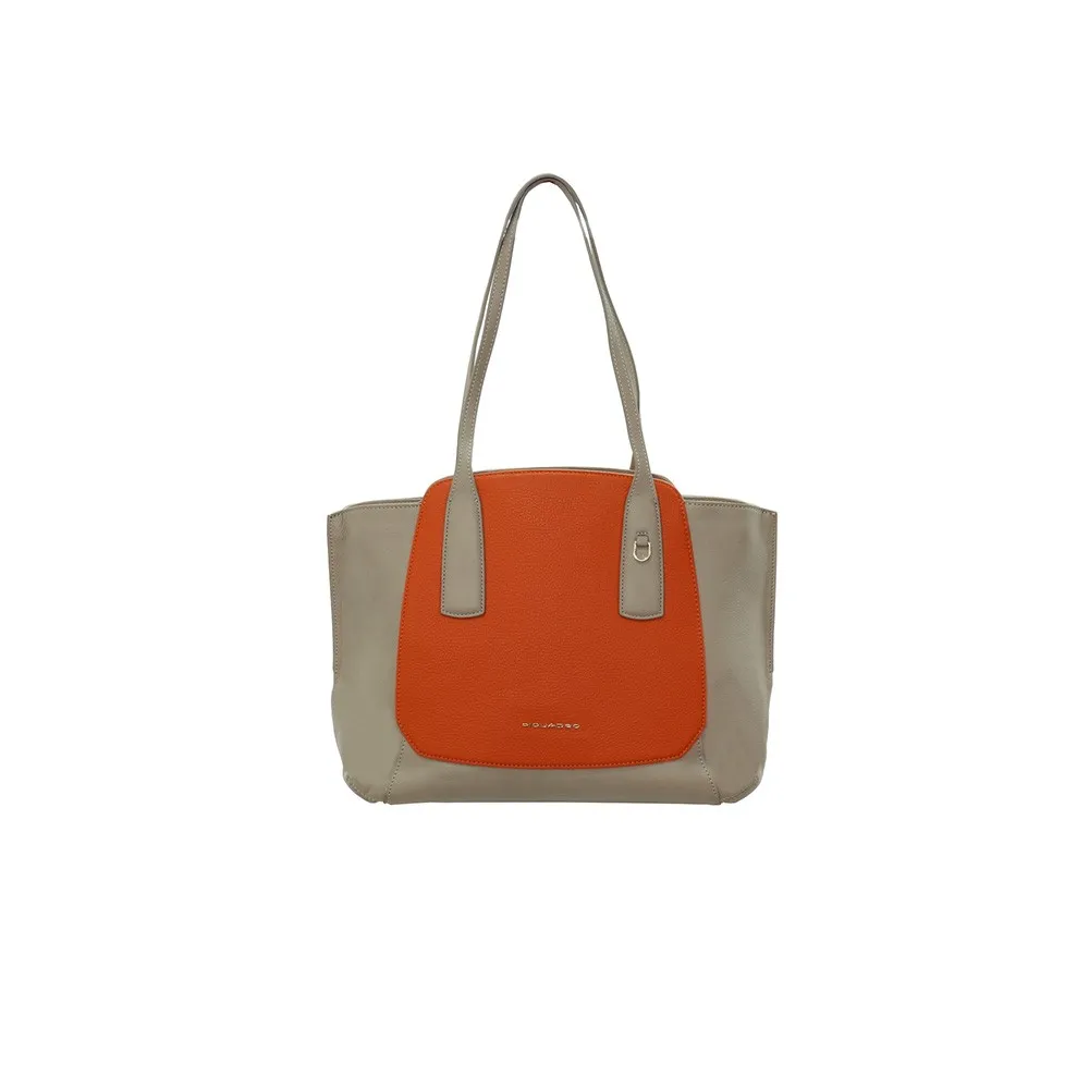 Bolso de Piel Piquadro BD4958S109/Ar Color Gris y Naranja