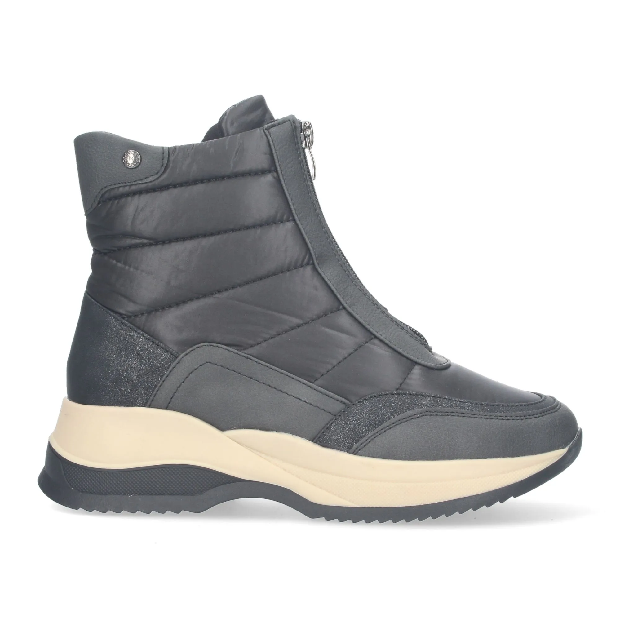 Botas acolchada de cuña  cómoda para mujer color negro