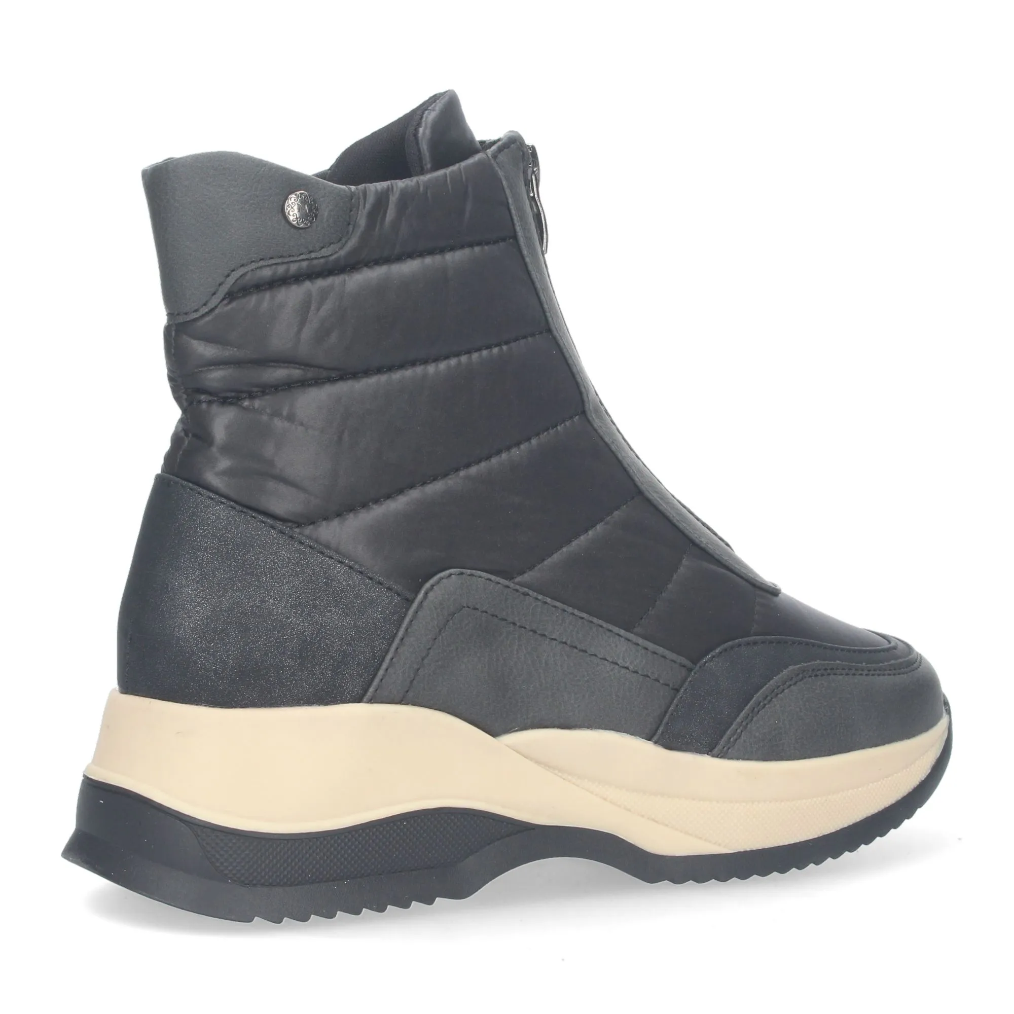Botas acolchada de cuña  cómoda para mujer color negro