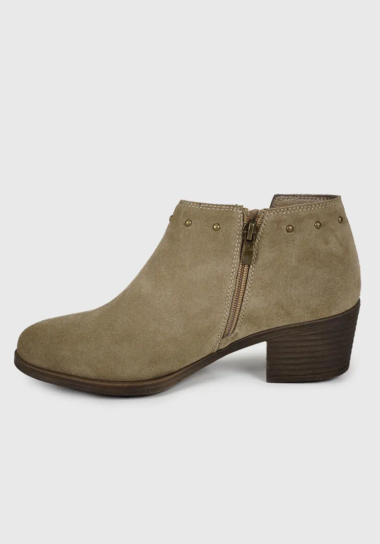 Botín Cuero Kaith Taupe