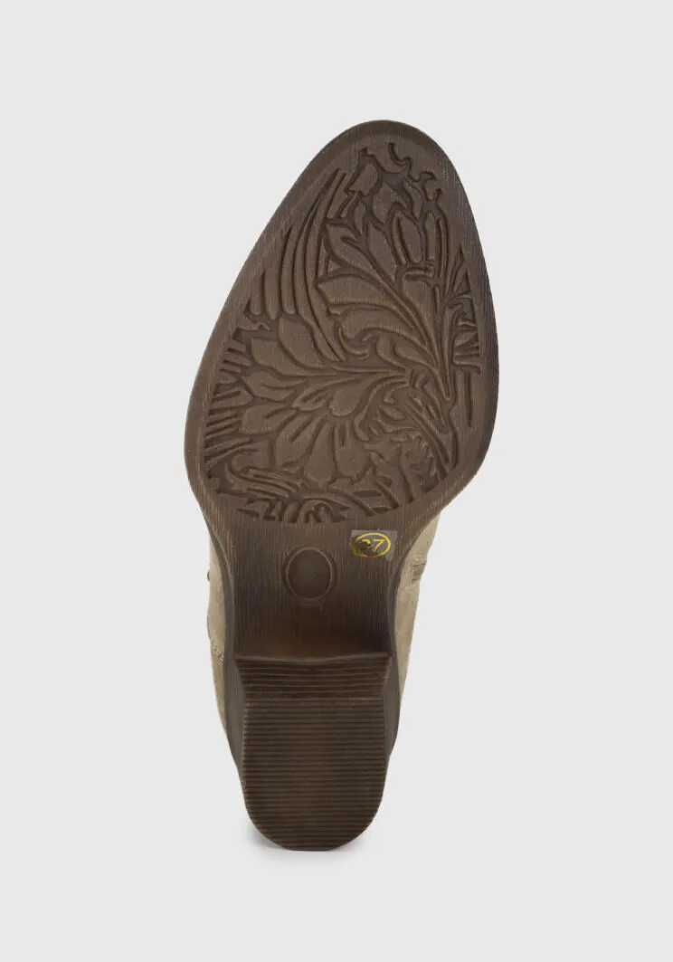 Botín Cuero Kaith Taupe