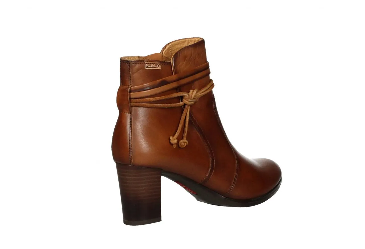 Botin Cremallera Piel Cuero Cordon y Borla Tobillo