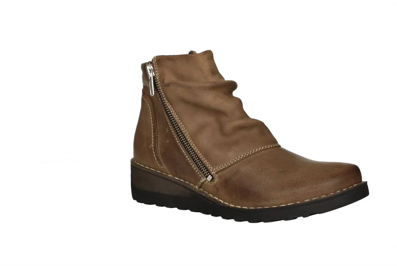 Botin Nobuck Cuero 2 Cremalleras Ca#a Arrugada