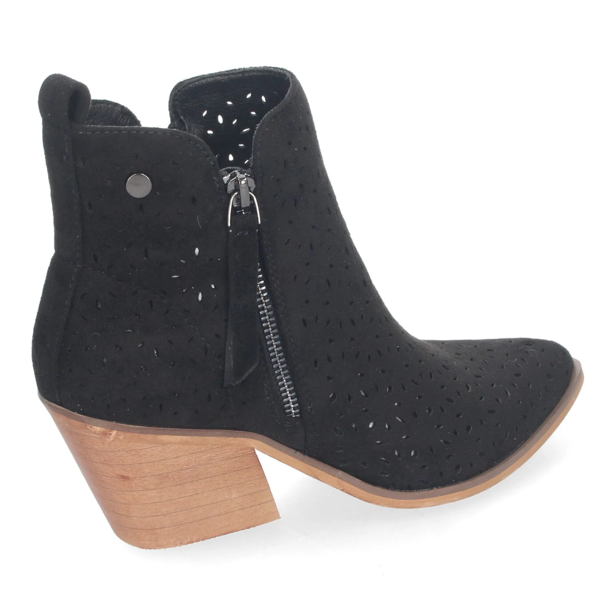 Botines de tacón cómodo calados color negro para mujer VR003