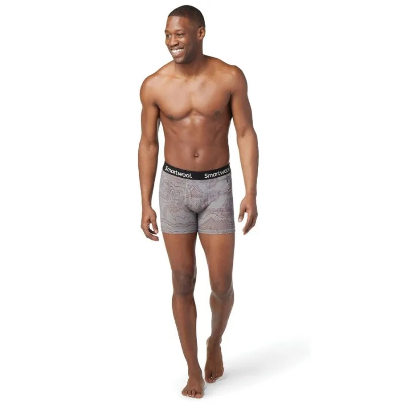 Boxer Smartwool Merino Print Boxer Brief Boxed (Light gray Digital Summit Print) Homme