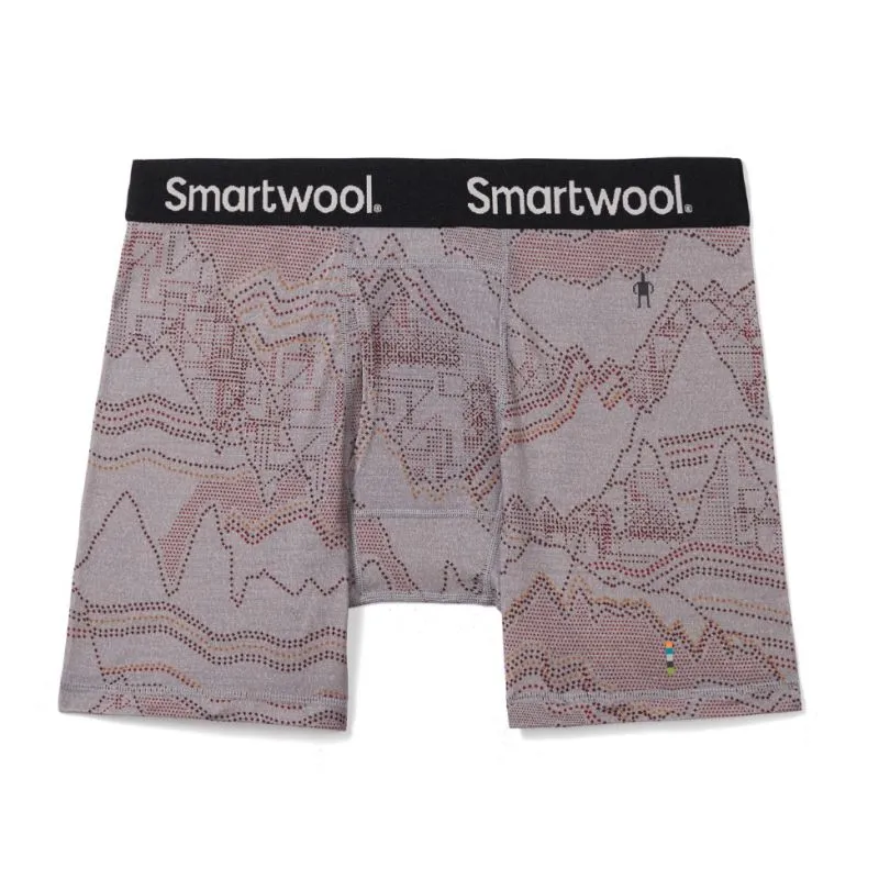 Boxer Smartwool Merino Print Boxer Brief Boxed (Light gray Digital Summit Print) Homme