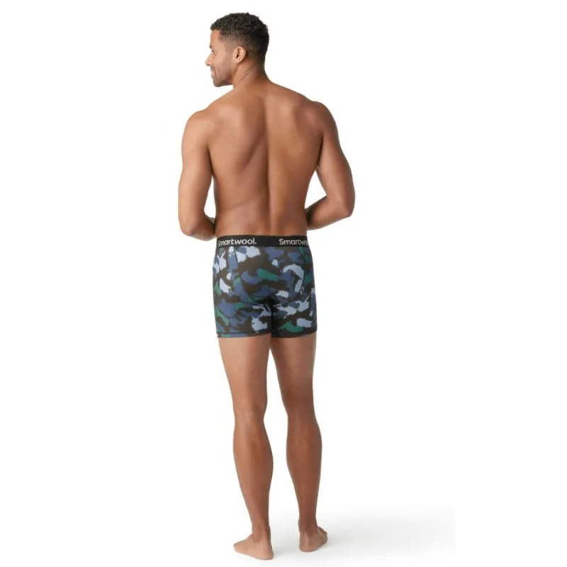 Boxer Smartwool Merino Print Boxer Brief Boxed (Mist Blue Blurred Camo Print) Hombre