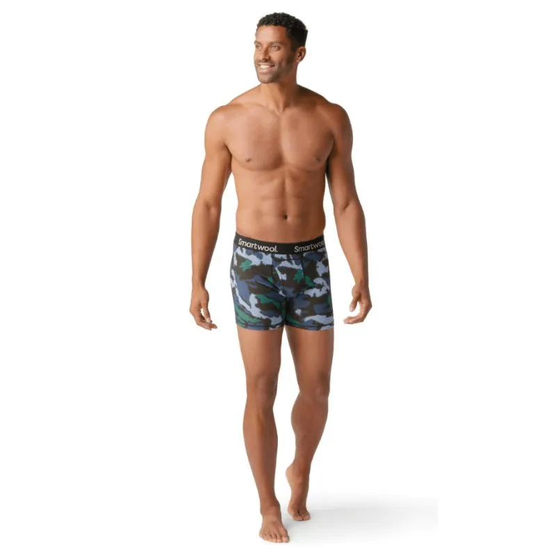 Boxer Smartwool Merino Print Boxer Brief Boxed (Mist Blue Blurred Camo Print) Hombre