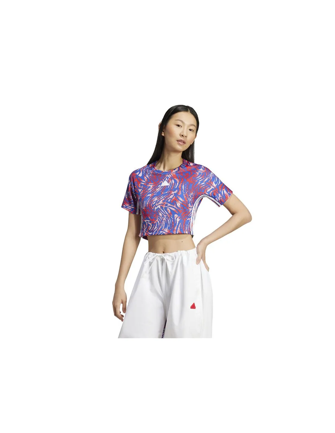 Camiseta adidas Express All Gender Cropped Mujer Blanco