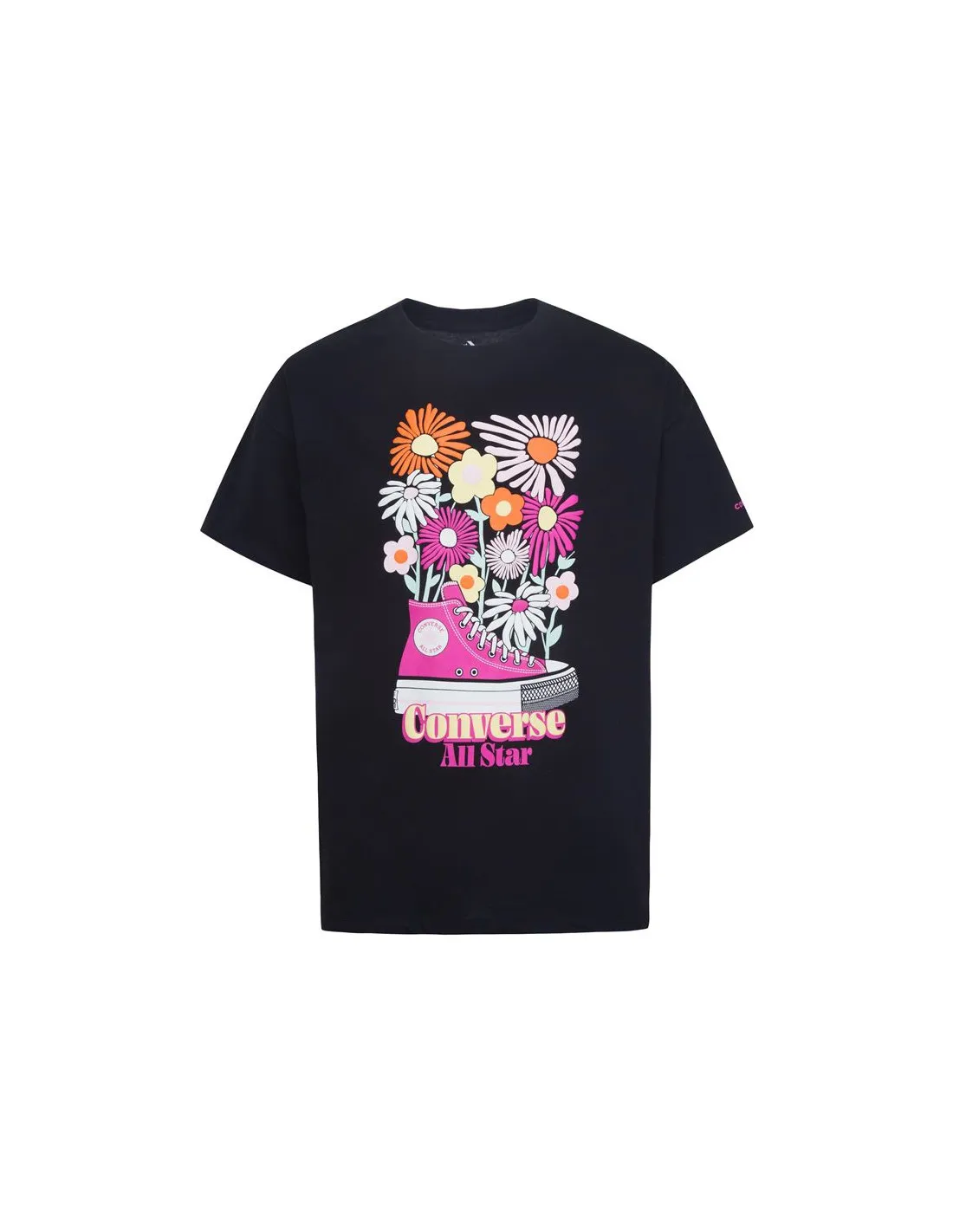 Camiseta Converse Boyfriend Graphicrt Niña Negro