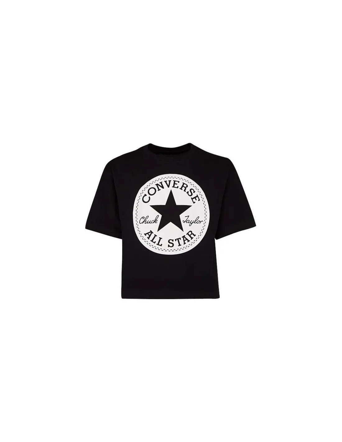 Camiseta Converse Signature Chuck Patch Boxy Niña Negro