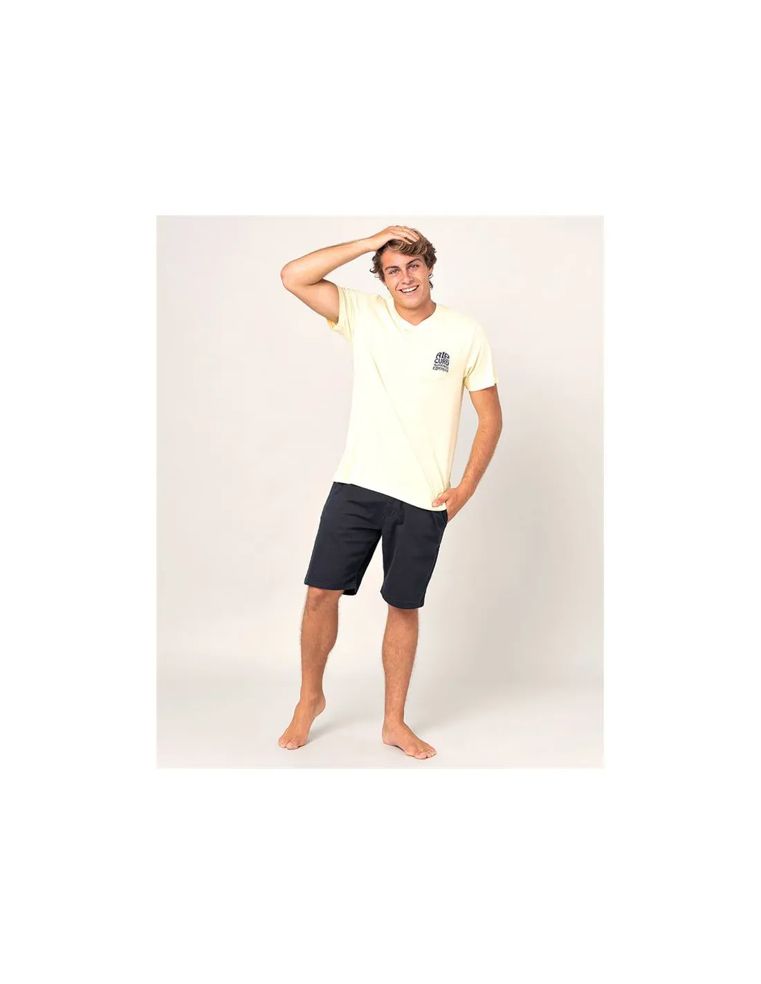 Camiseta Rip Curl Sport Hombre Amarillo