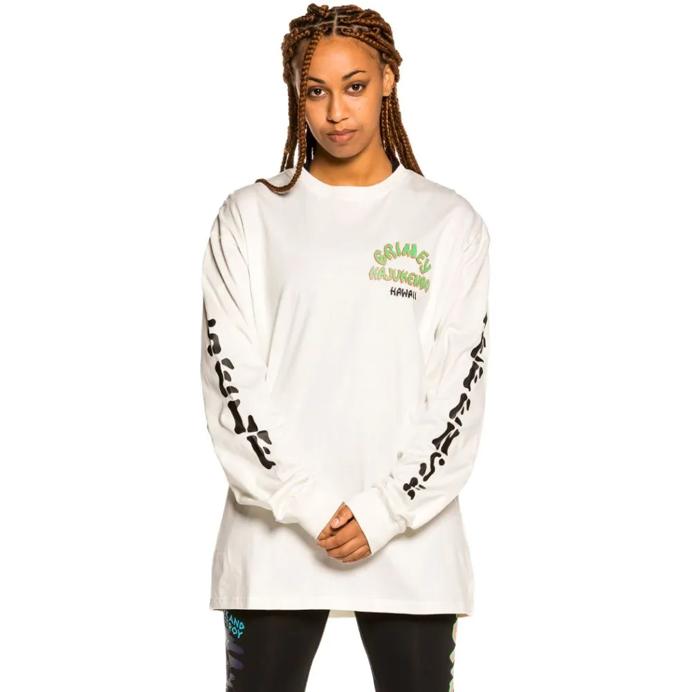 CAMISETA UNISEX MANGA LARGA GRIMEY "DESTROY ALL FEAR"  WHITE | FALL 21