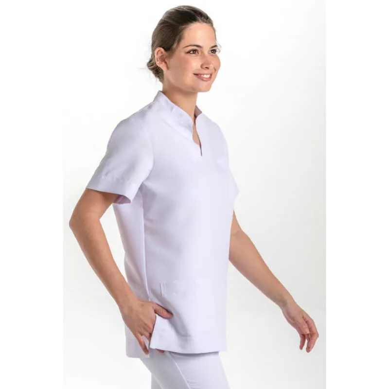 CAMISOLA UNISEX CON CUELLO MAO DE MICROFIBRA BLANCA  DYNEKE