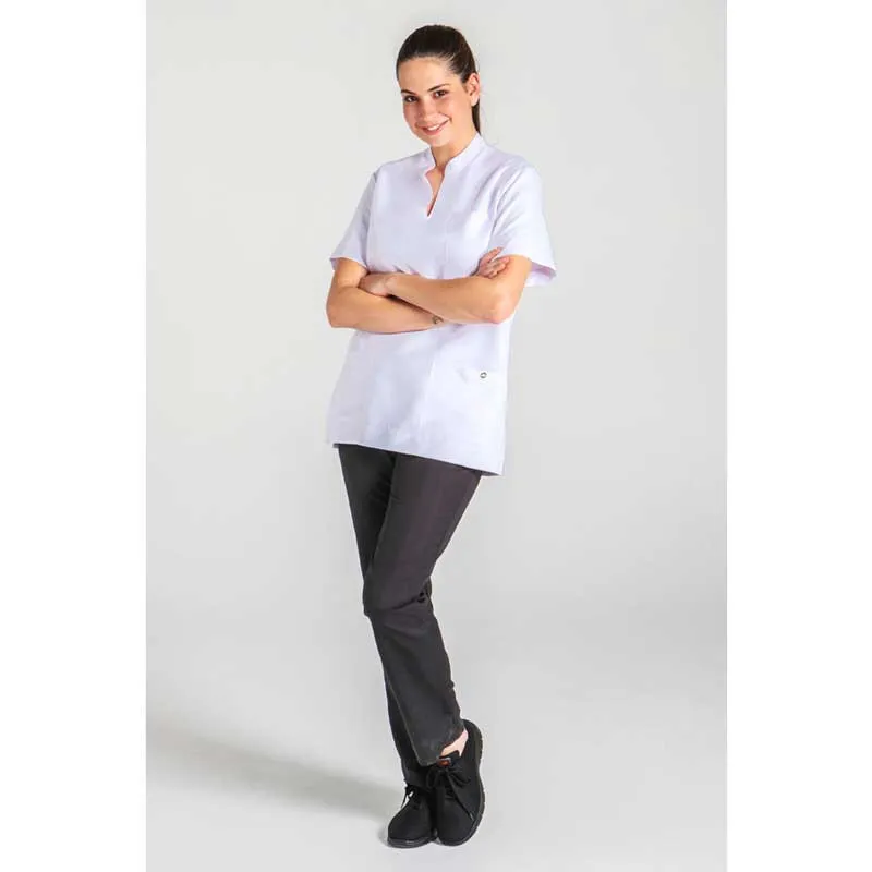 CAMISOLA UNISEX CON CUELLO MAO DE MICROFIBRA BLANCA  DYNEKE