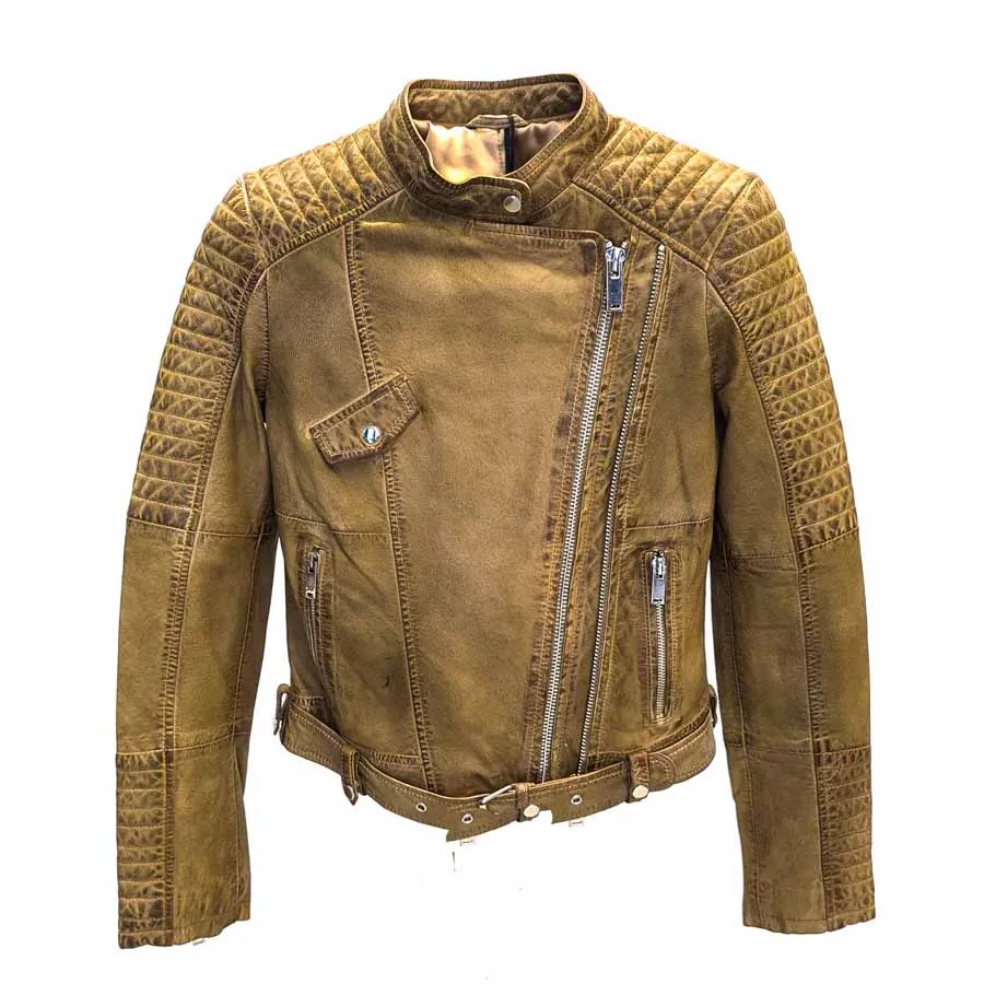 Cazadora Cuero Mujer Biker – Biker01 Golden