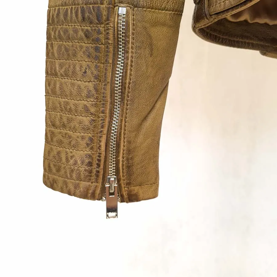 Cazadora Cuero Mujer Biker – Biker01 Golden